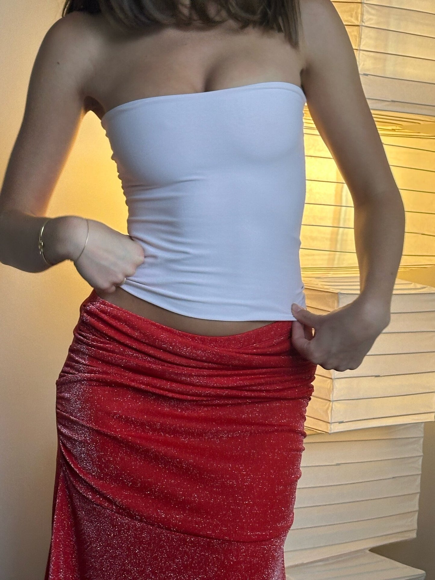 SPARKLE MIDI DRESS - CHERRY