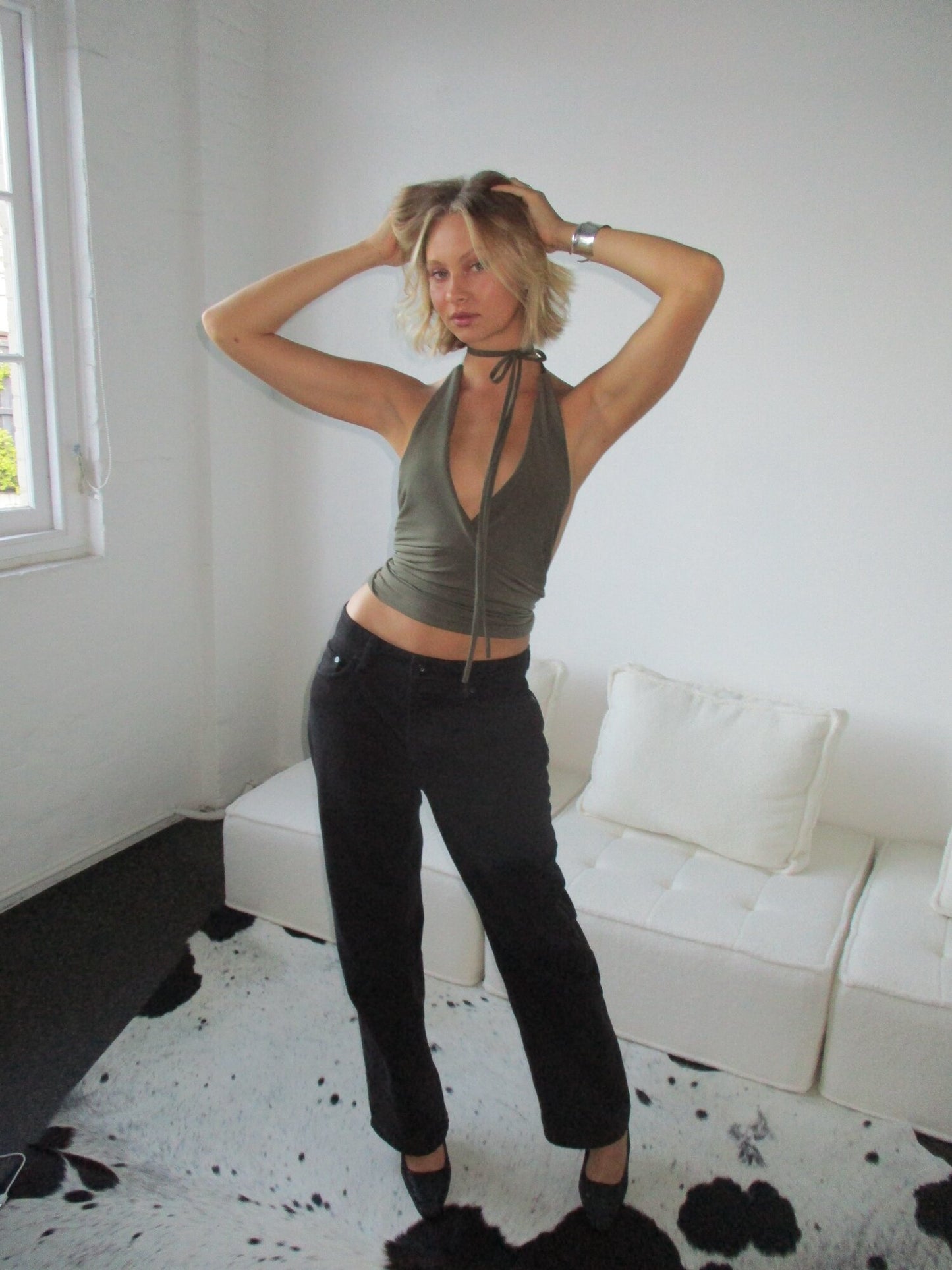 BALLERINA HALTER - KHAKI