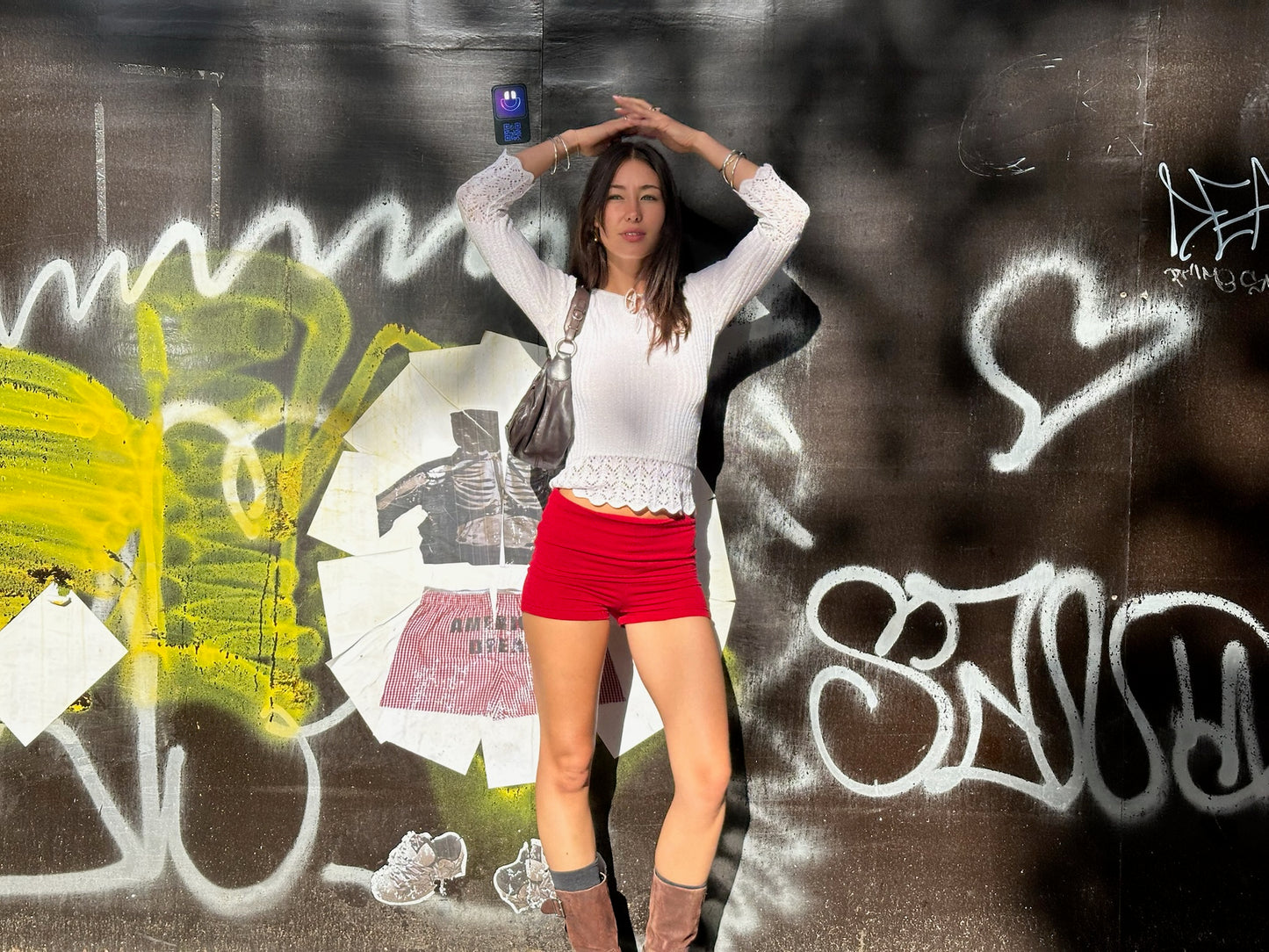 CHERRY KNIT FOLD OVER SHORTS