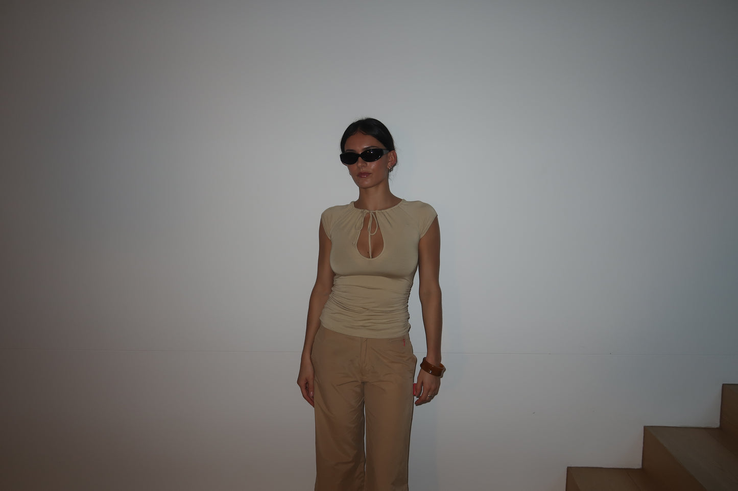 KEYHOLE MULTI WEAR TOP - BUTTER