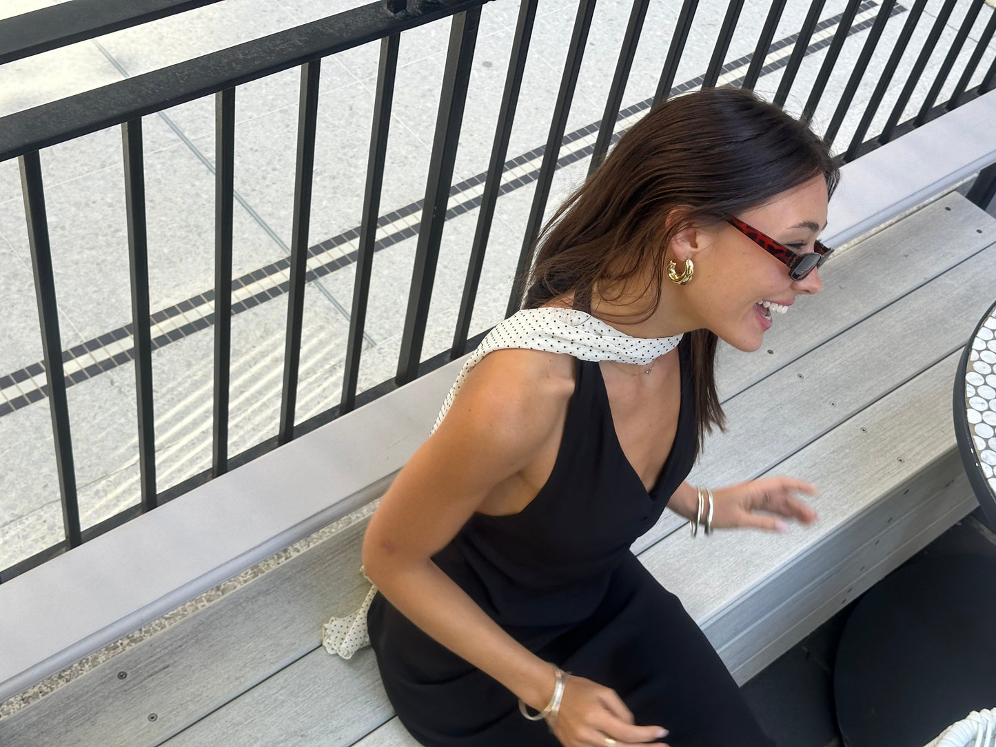Polka Dot Scarf - Ivory