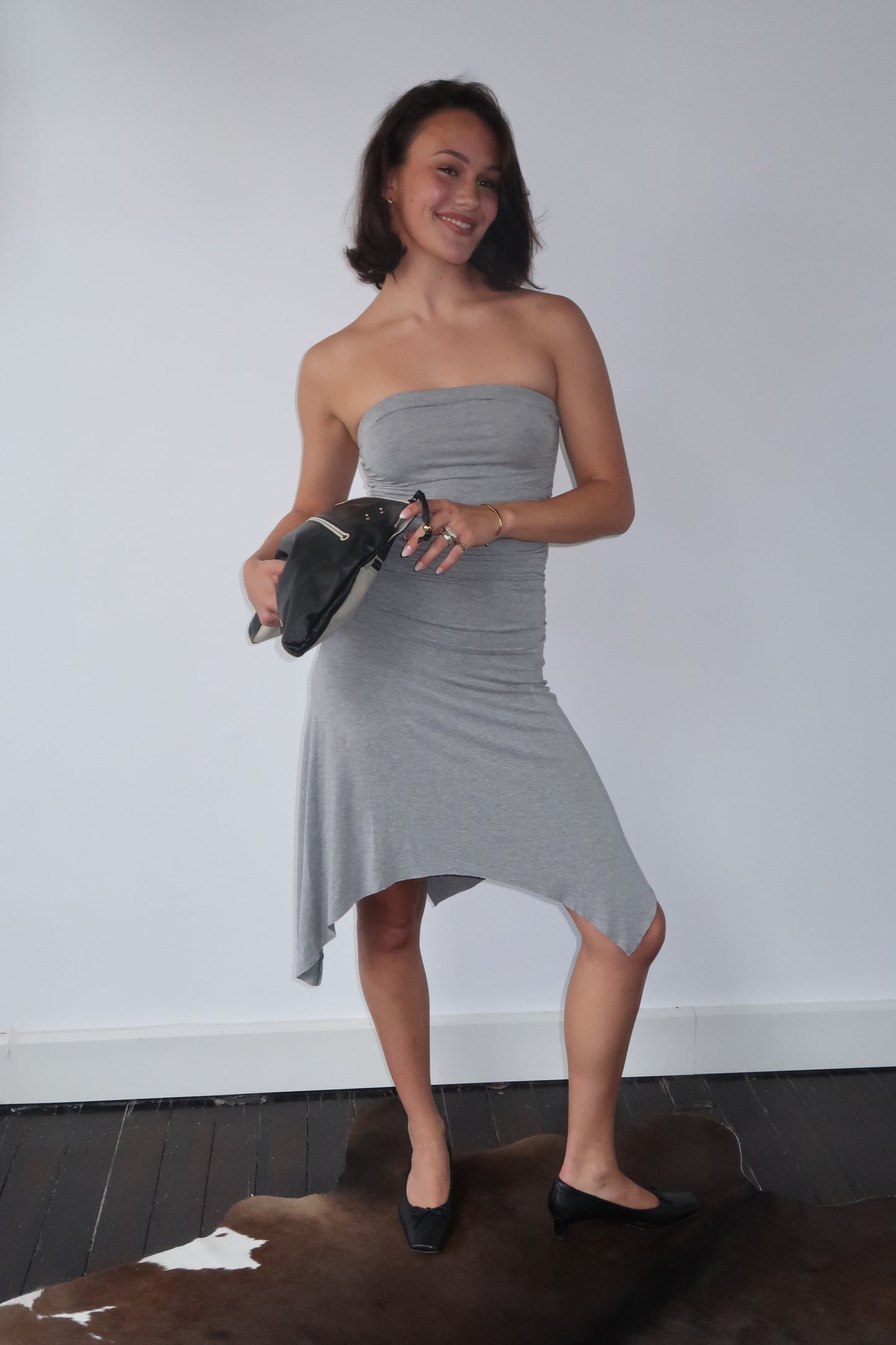 BAMBOO TUBE DRESS - GREY MARLE