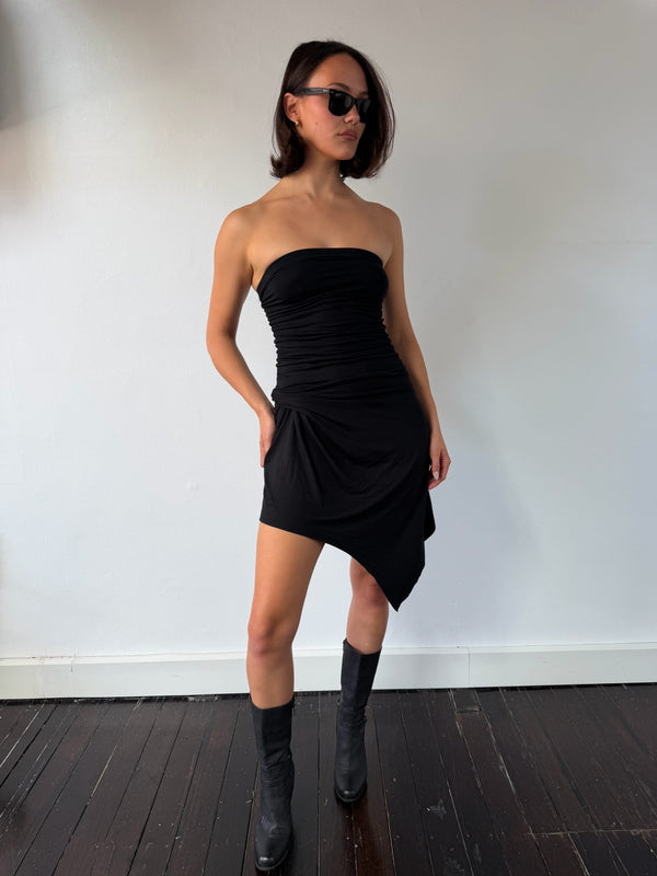 BAMBOO TUBE DRESS - BLACK