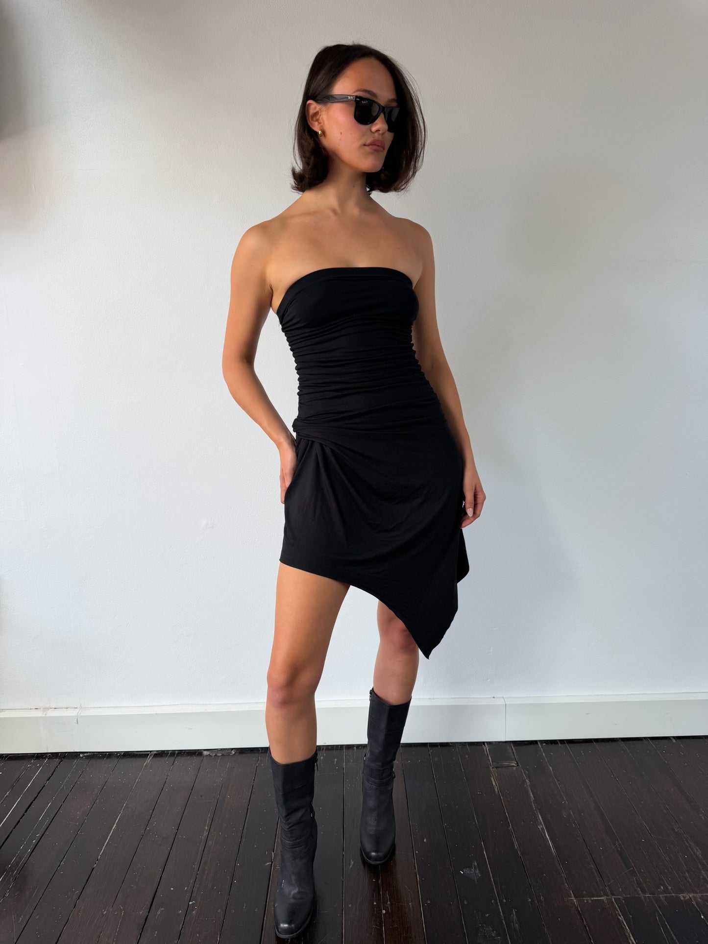 BAMBOO TUBE DRESS - BLACK