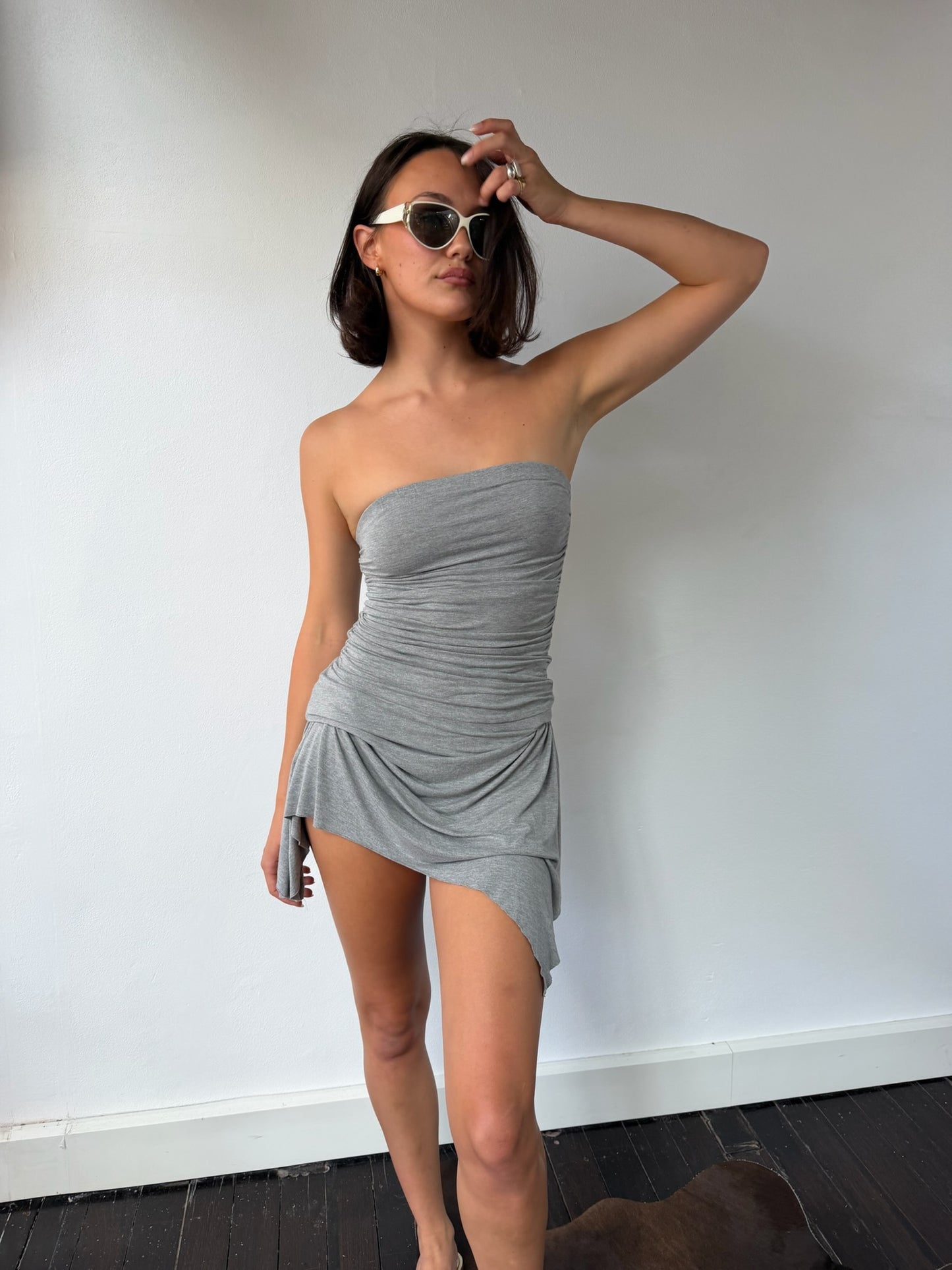 BAMBOO TUBE DRESS - GREY MARLE