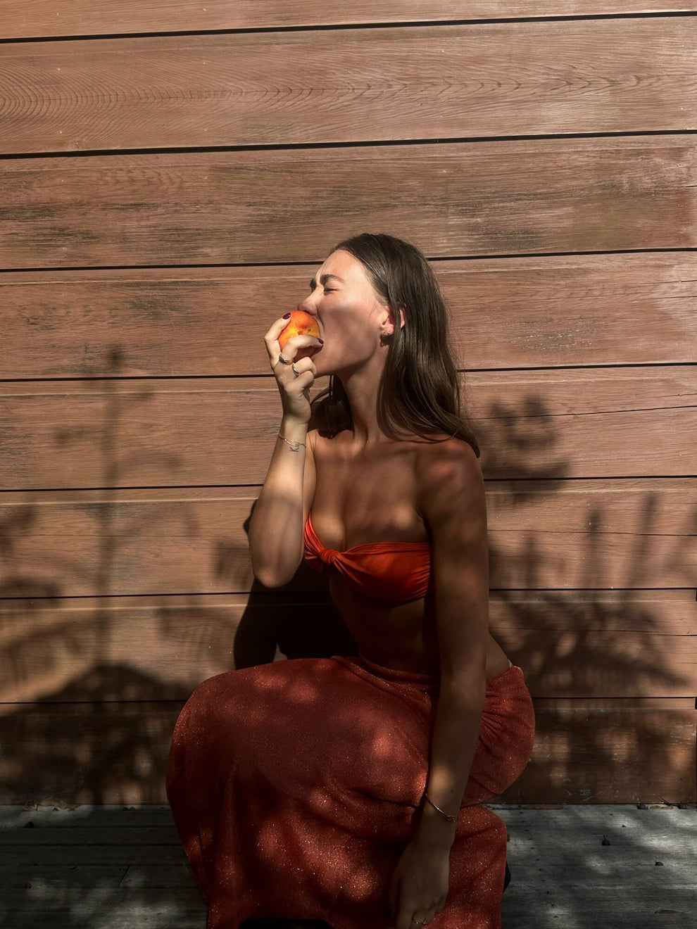 SPARKLE MIDI DRESS - PEACH