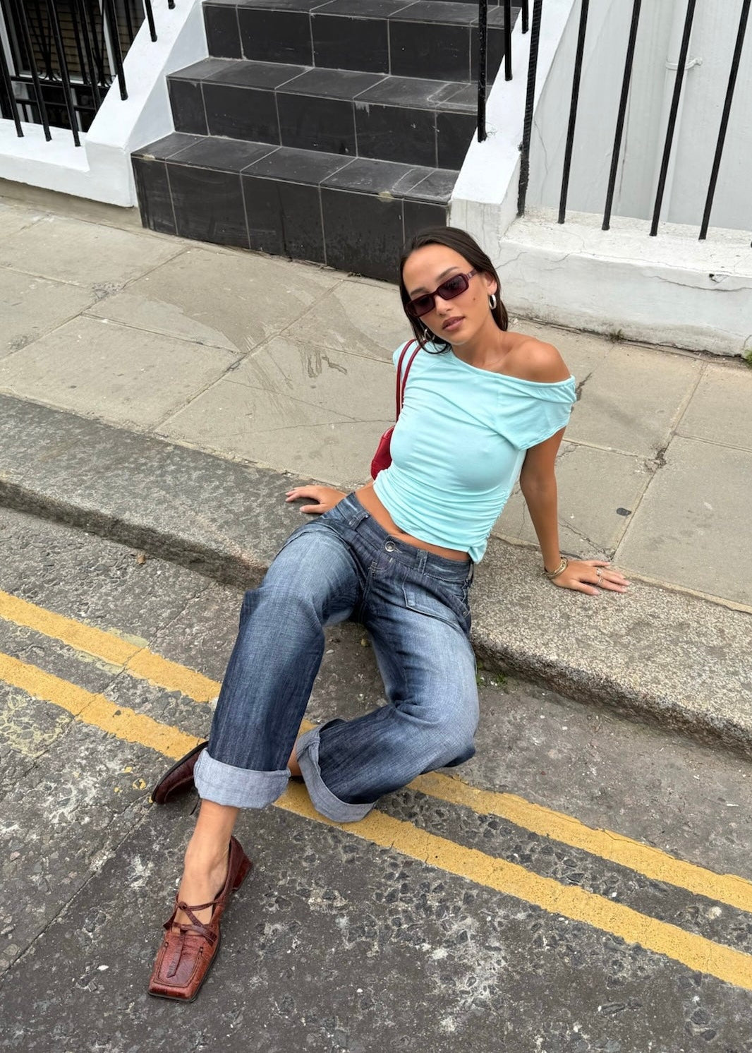 KEYHOLE MULTI WEAR TOP - AQUA