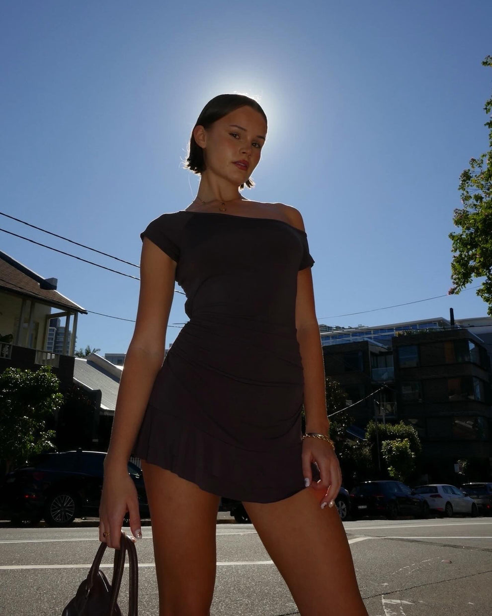 CHOCOLATE MINI DRESS