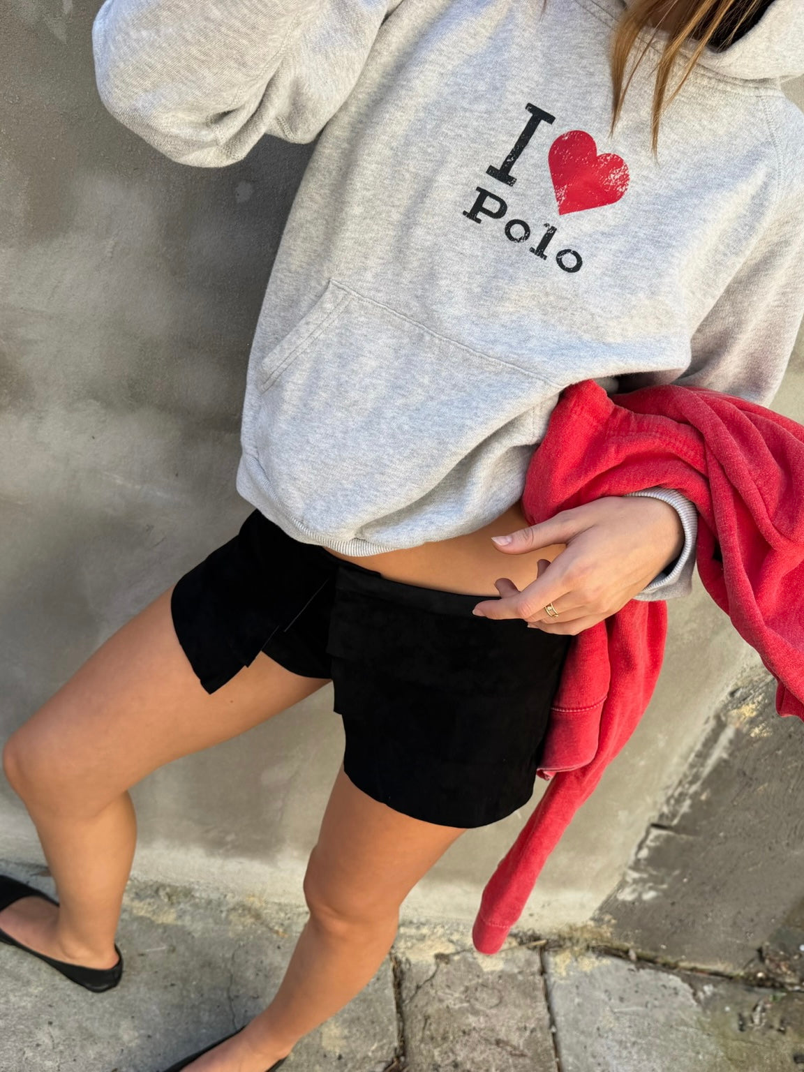 SUEDE MINI SHORTS - BLACK
