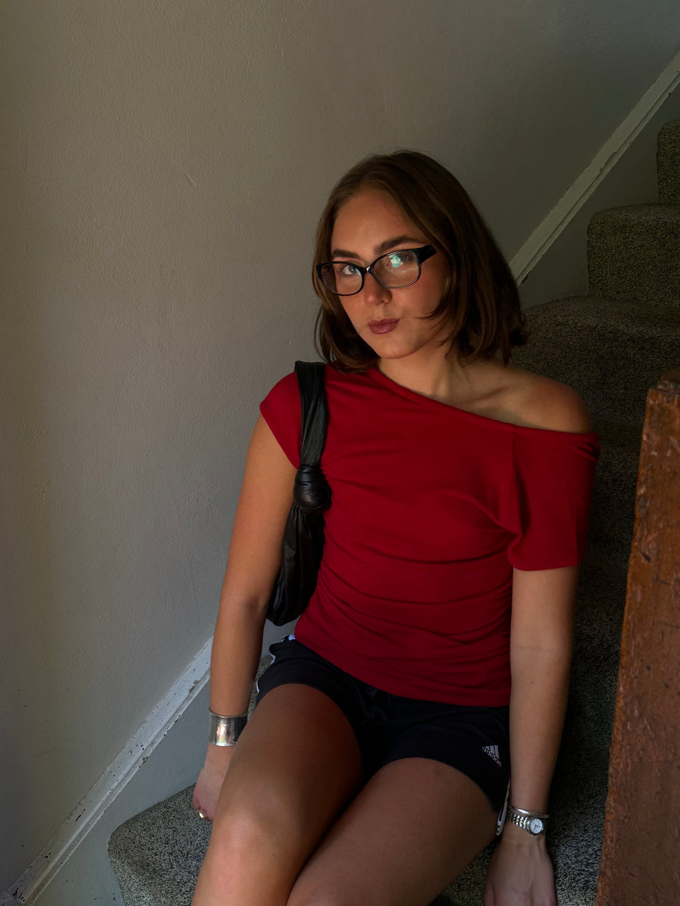 KEYHOLE MULTI WEAR TOP - CHERRY KNIT