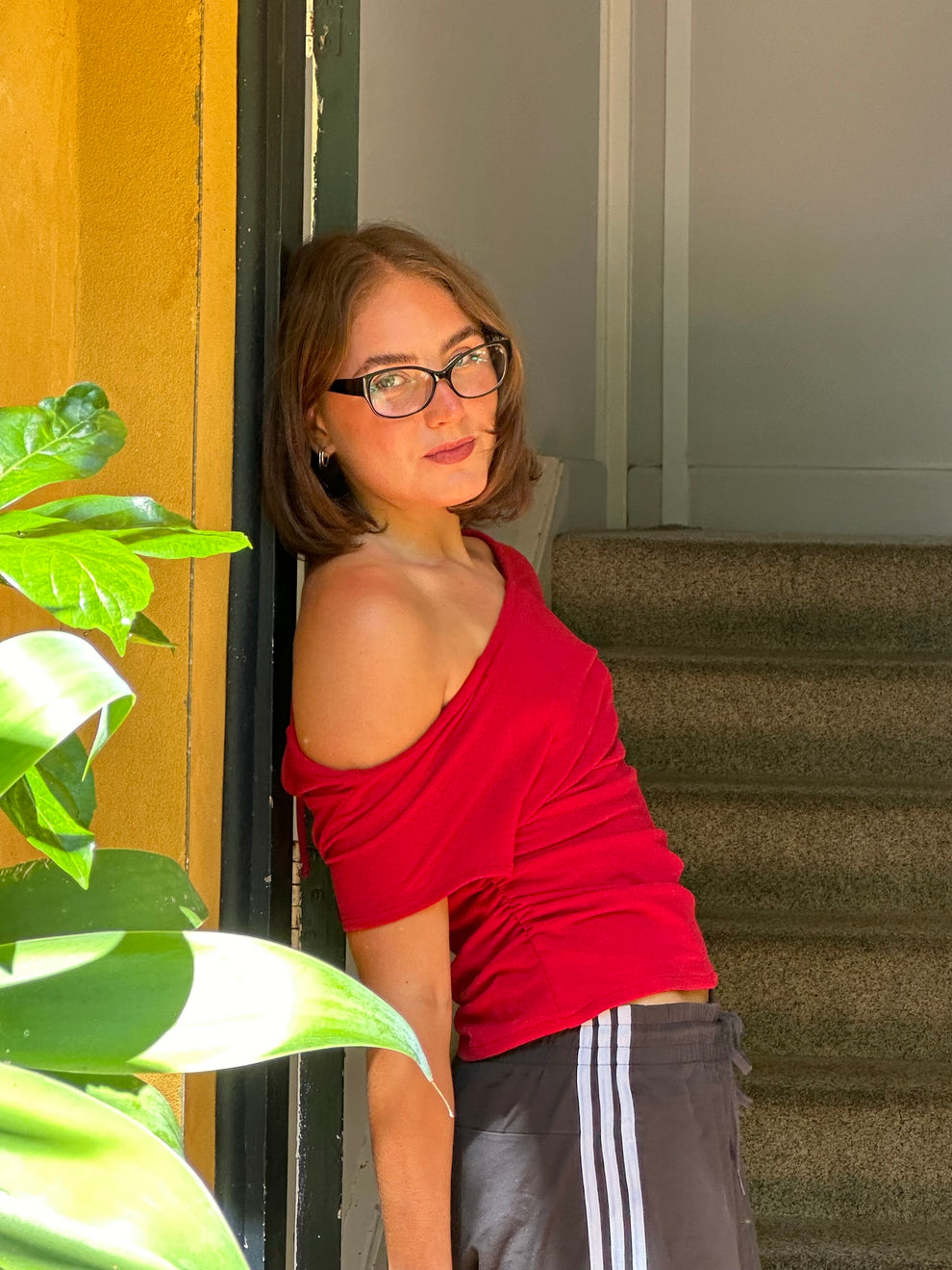 KEYHOLE MULTI WEAR TOP - CHERRY KNIT