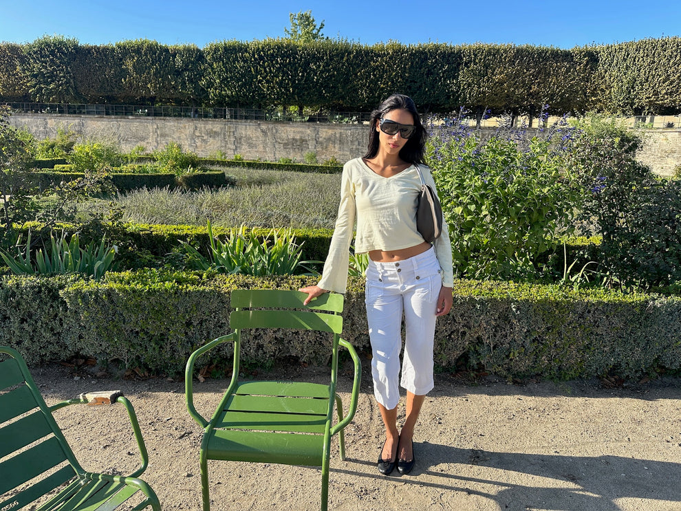 COTTON LIMONCELLO V-NECK LONG SLEEVE