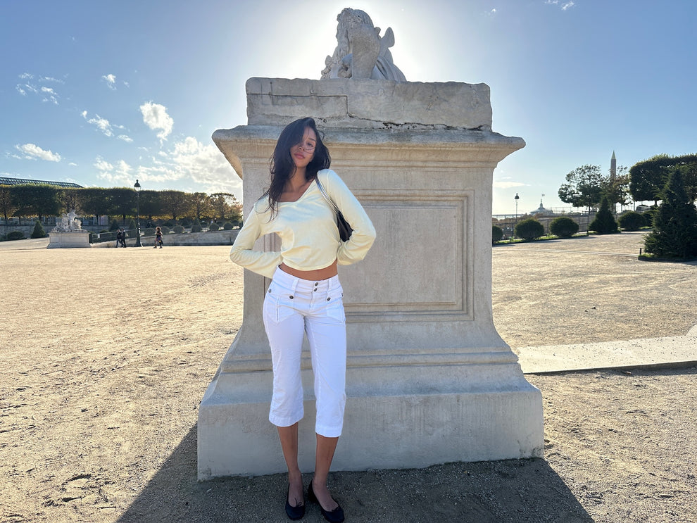 COTTON LIMONCELLO V-NECK LONG SLEEVE