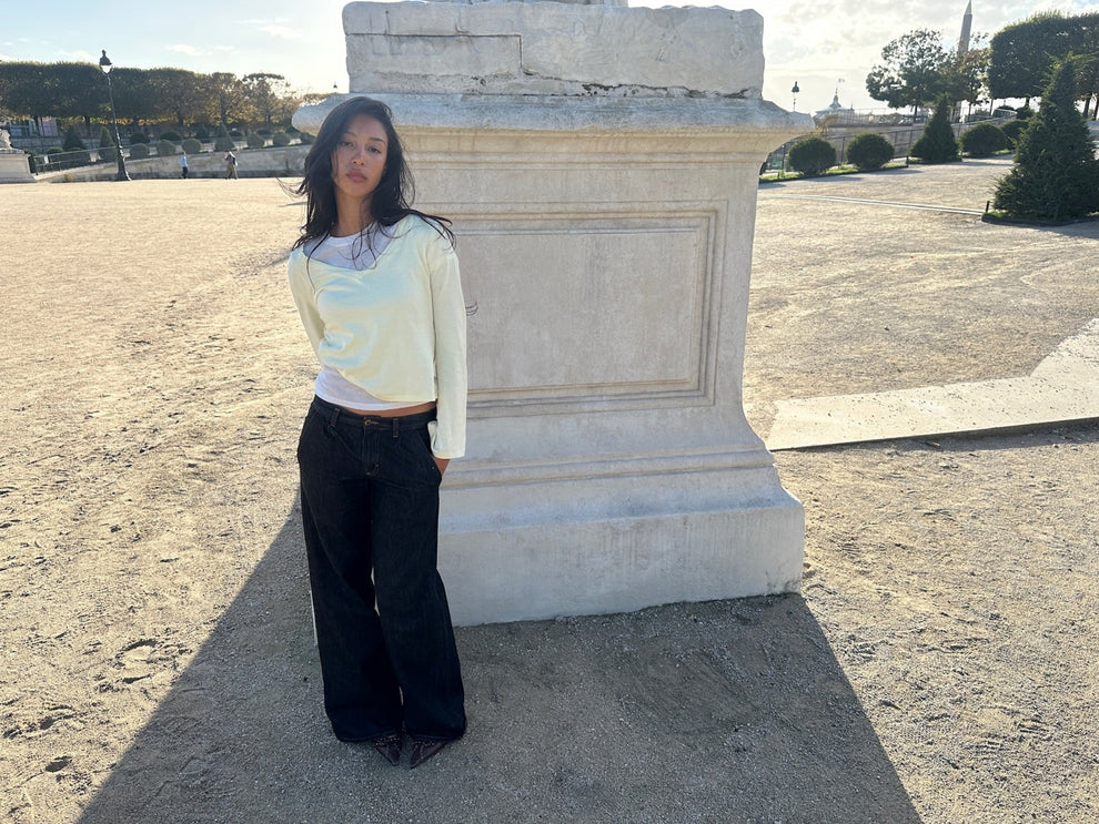 COTTON LIMONCELLO V-NECK LONG SLEEVE