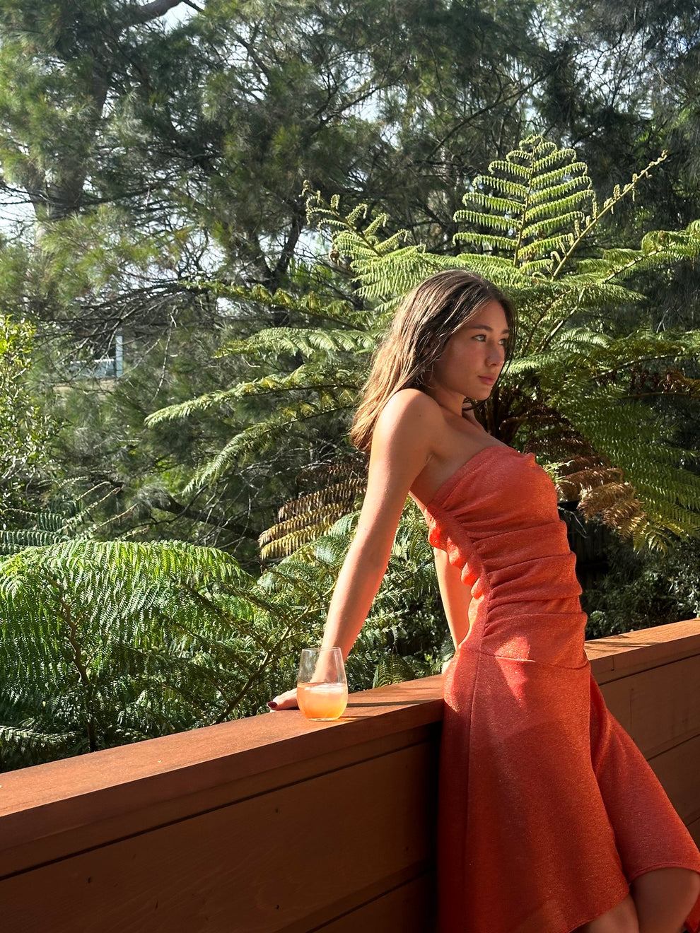 SPARKLE MIDI DRESS - PEACH