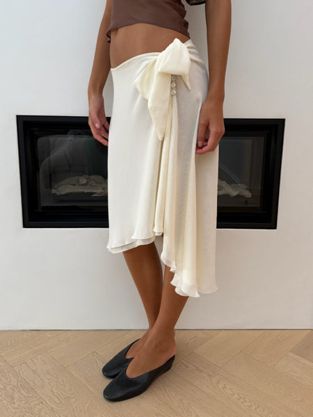 TIDE MIDI SKIRT - CREAM - 2 WEEK PREORDER