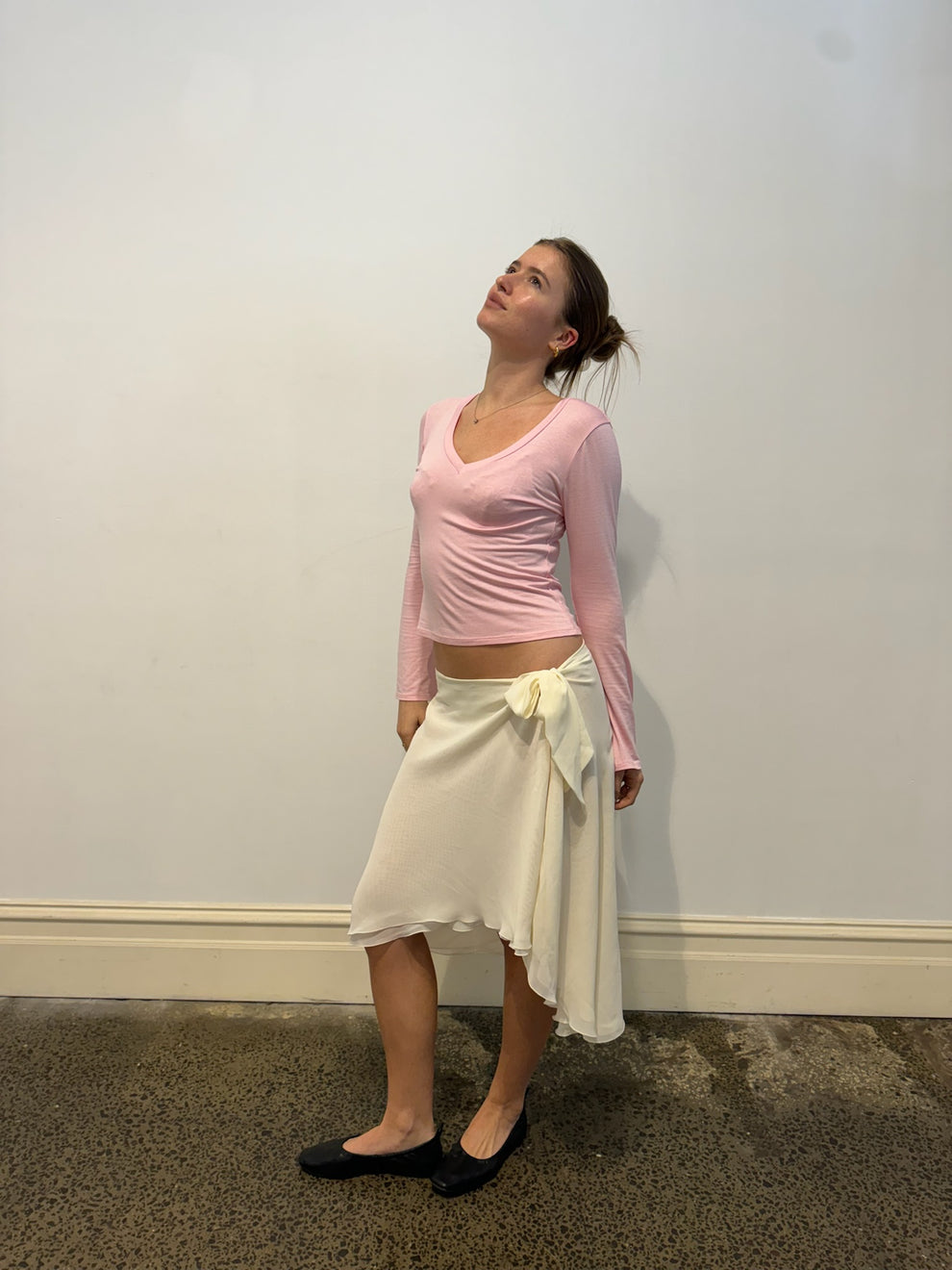 COTTON BABY PINK V-NECK