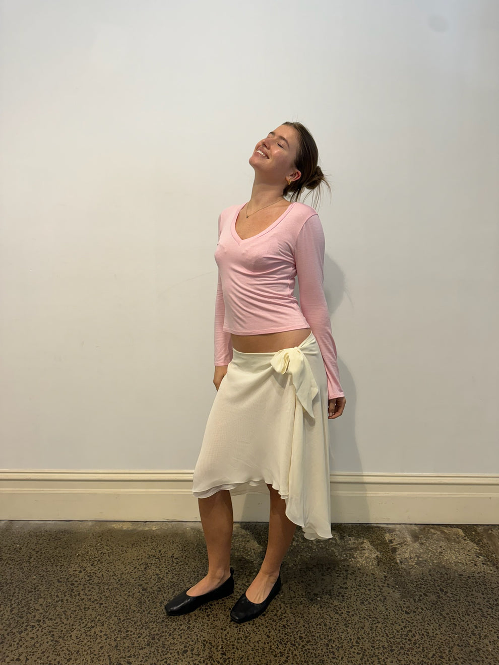 COTTON BABY PINK V-NECK