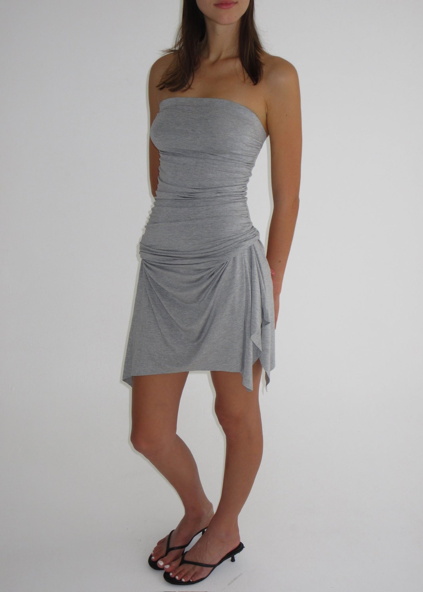 BAMBOO TUBE DRESS - GREY MARLE