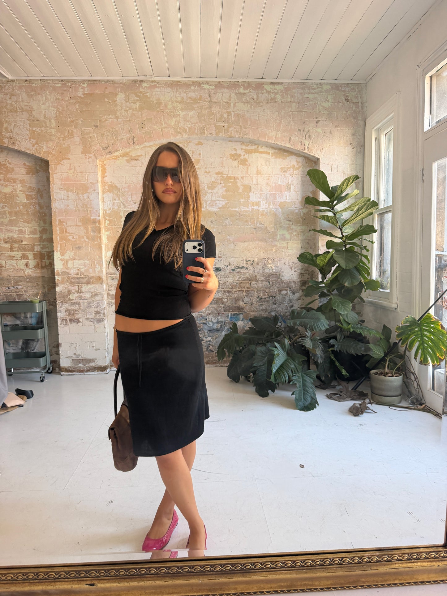 KNIT MIDI - BLACK