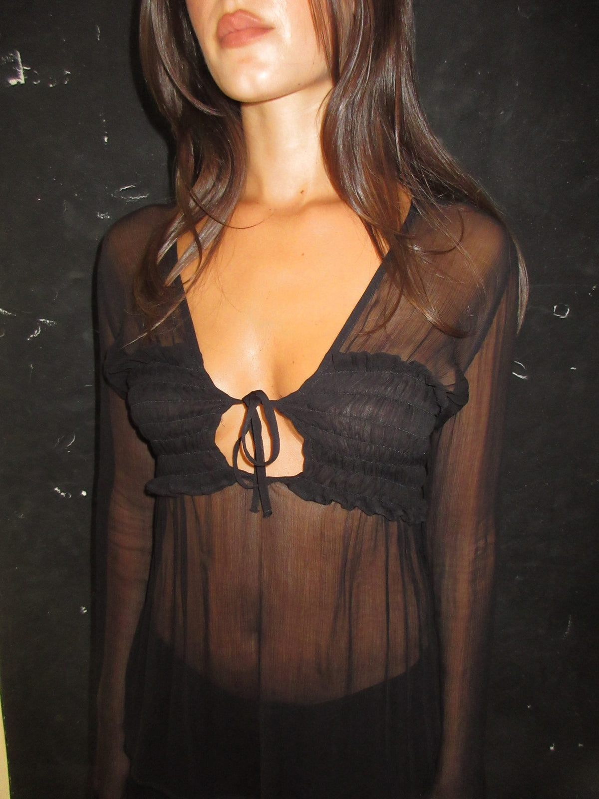 VEIL BLOUSE - BLACK