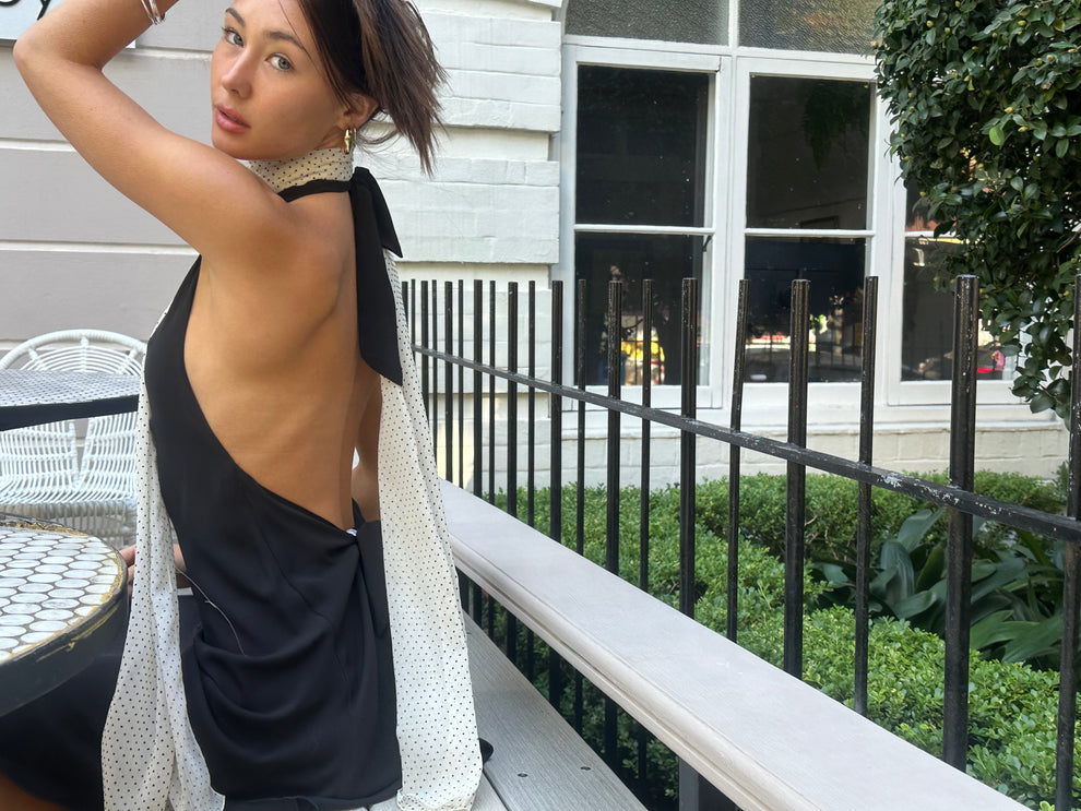 Polka Dot Scarf - Ivory