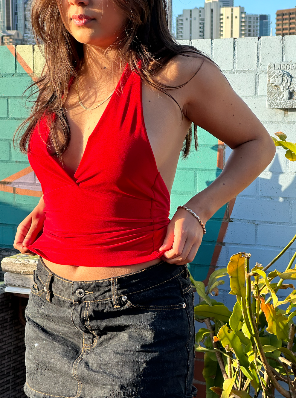 BALLERINA HALTER - CHERRY