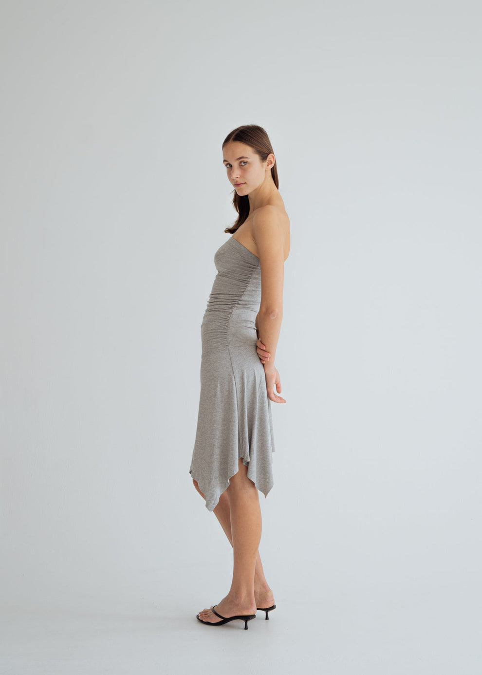 BAMBOO TUBE DRESS - GREY MARLE