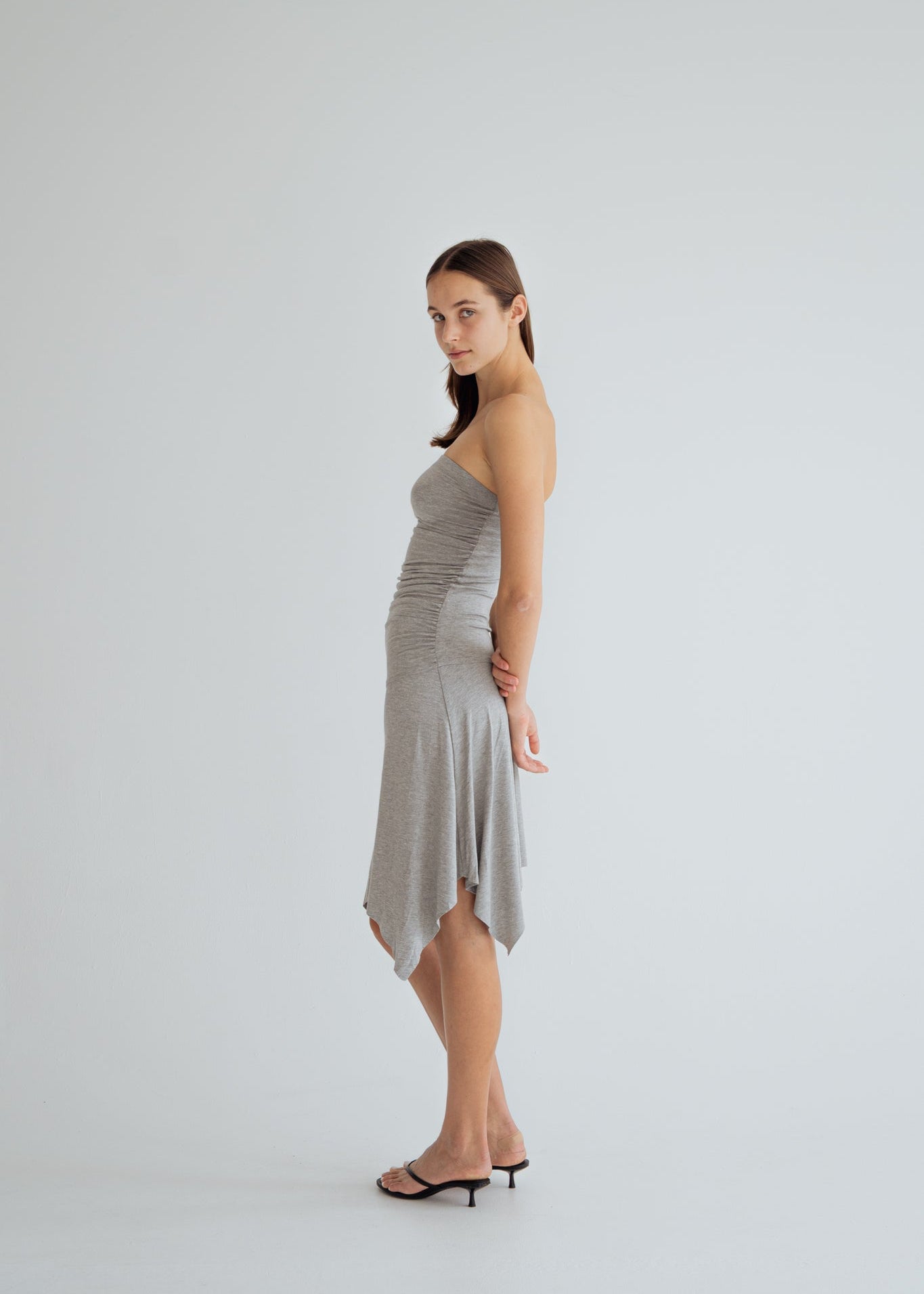 BAMBOO TUBE DRESS - GREY MARLE