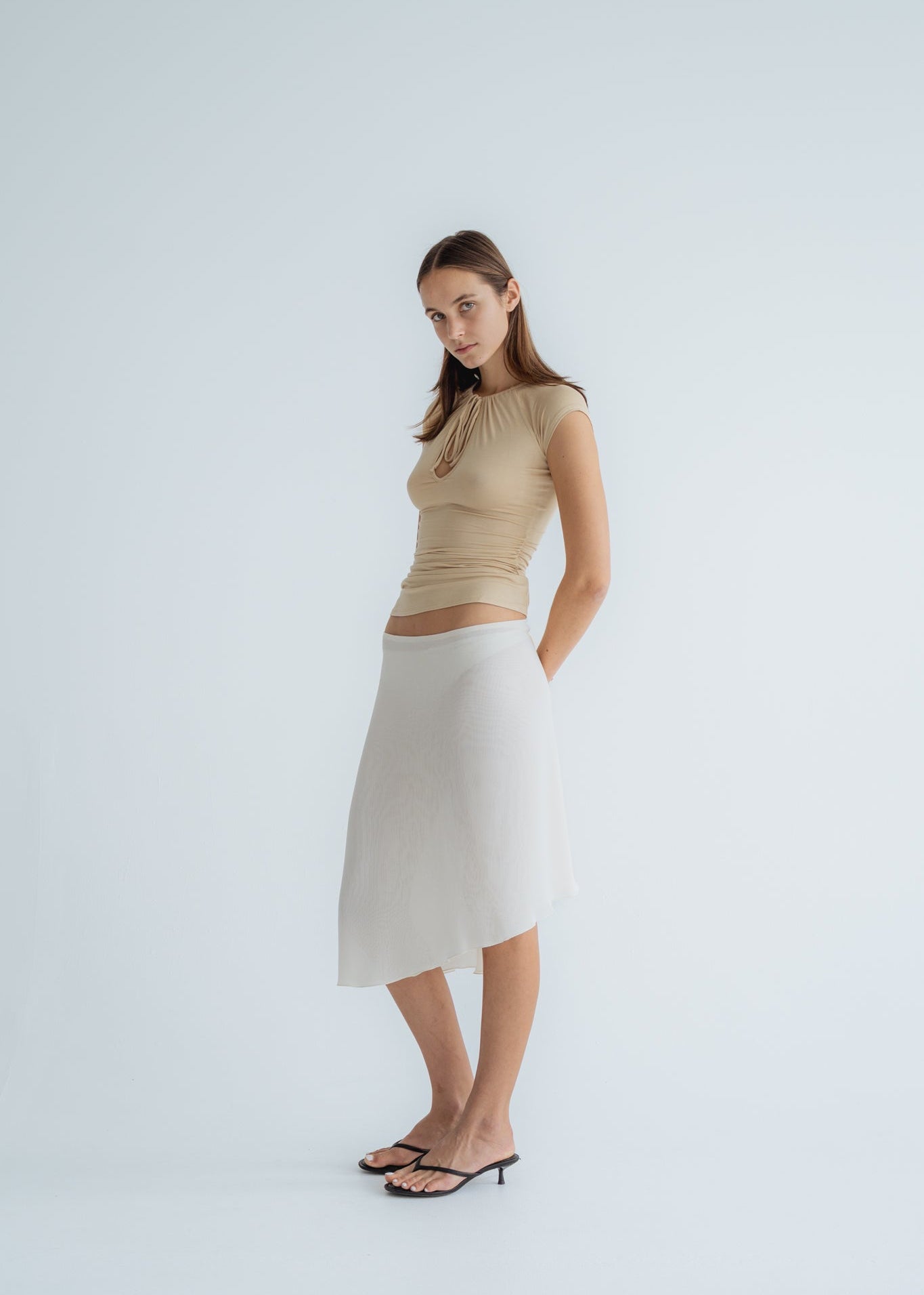 KEYHOLE MULTI WEAR TOP - BUTTER