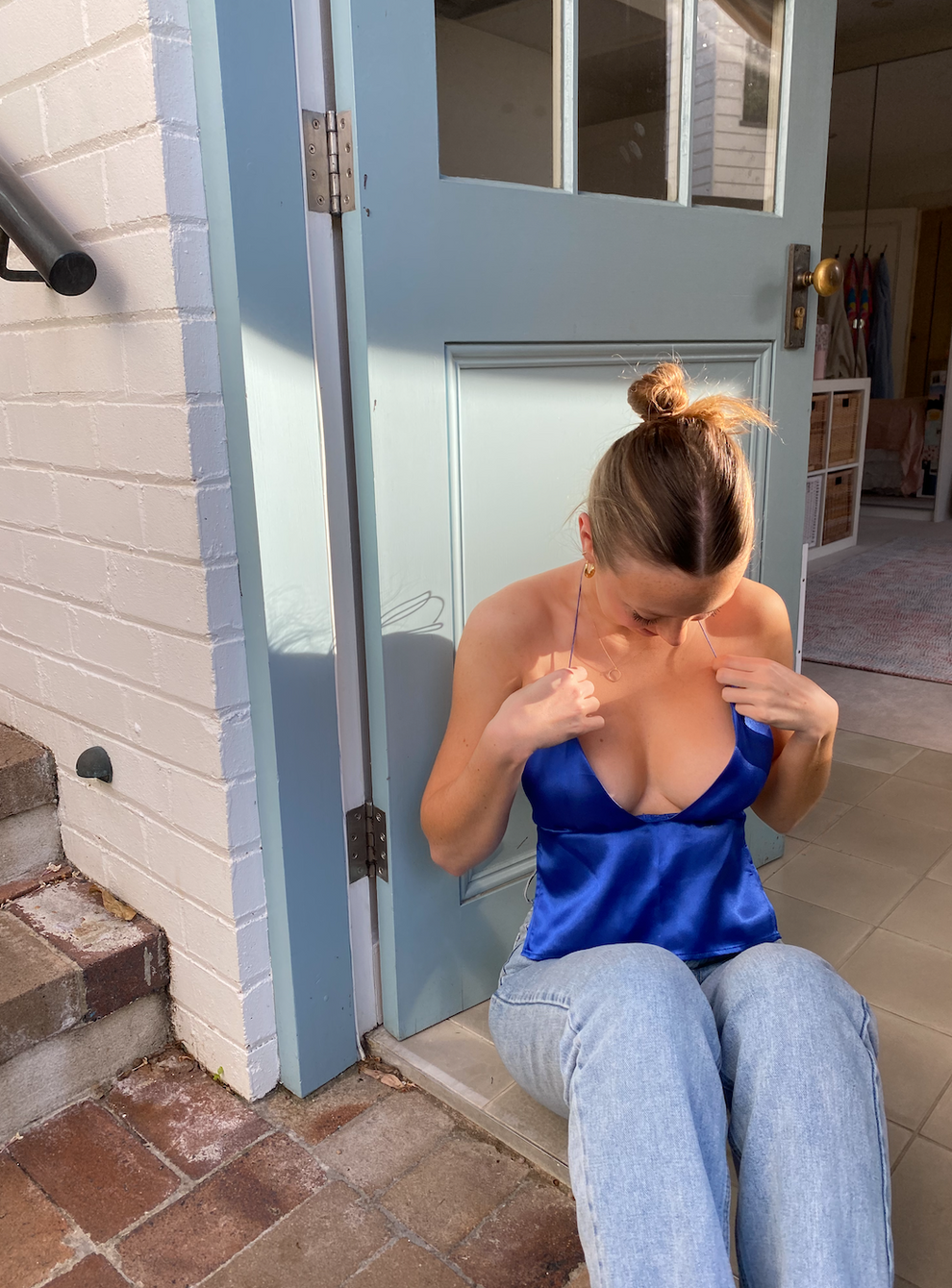 GLOSS TOP - ROYAL BLUE & CHOCOLATE